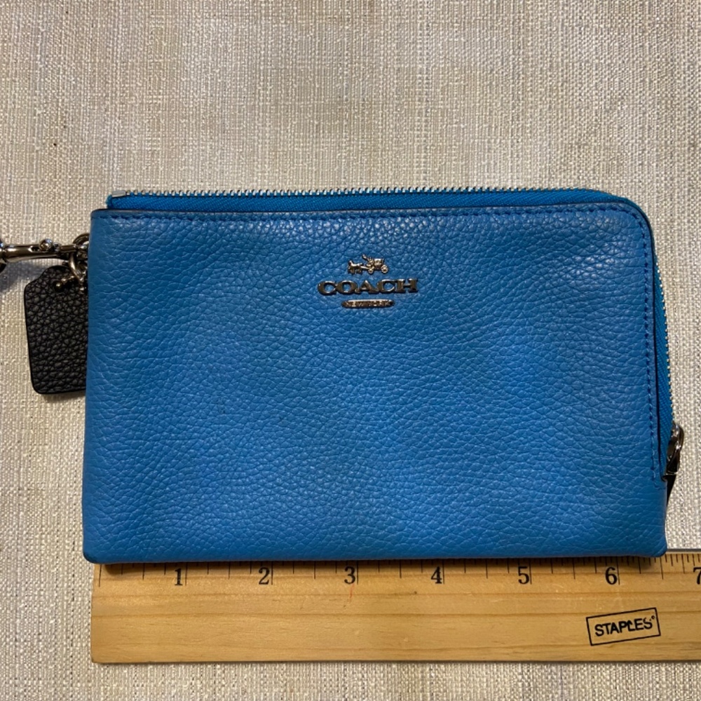 Coach Colorblock Leather Double Corner Zip Wristlet - Picture 2 of 8
